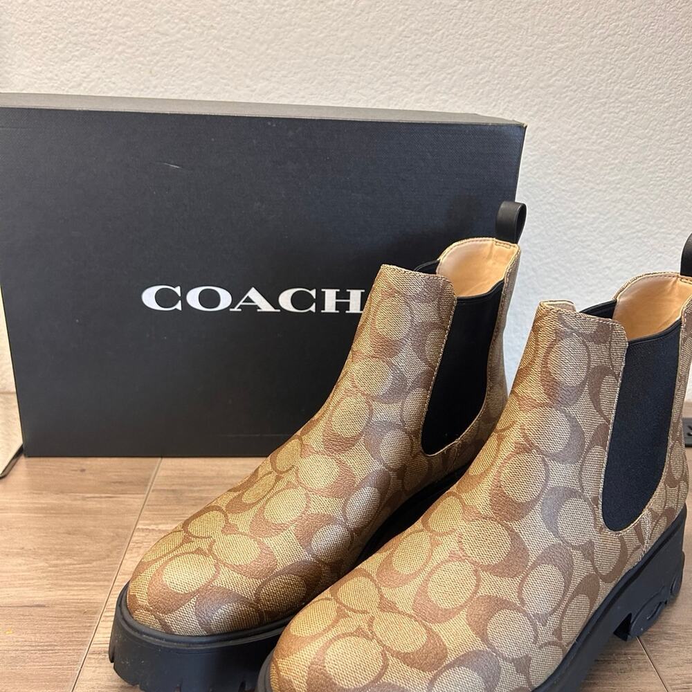 Coach Outlet Reid Bootie In Signature Canvas SZ 10